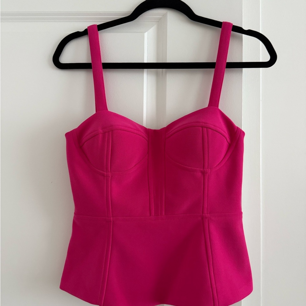 Fuchsia Bustier Tank Top with Structured Cups